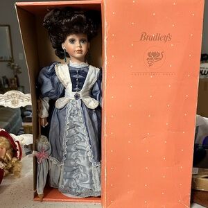 Bradley's Collectible Doll in Blue and White Dress